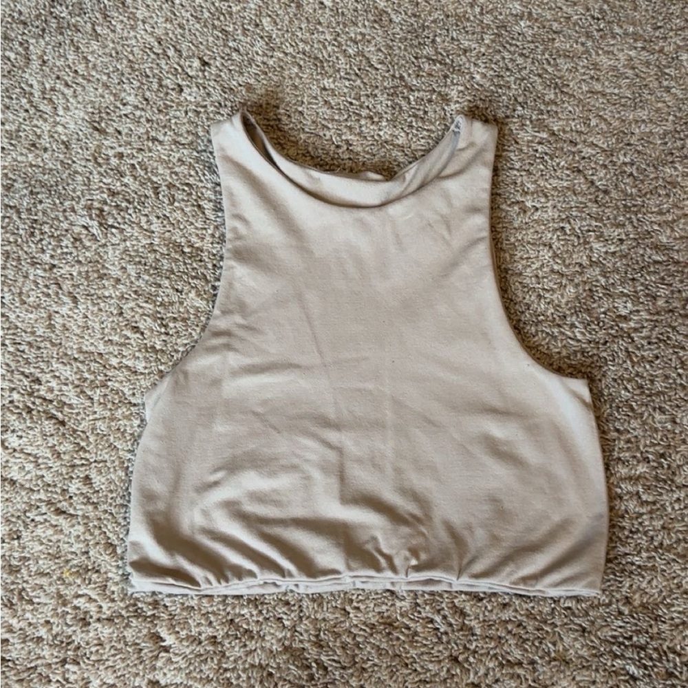 Women's Tan Sleeveless Top